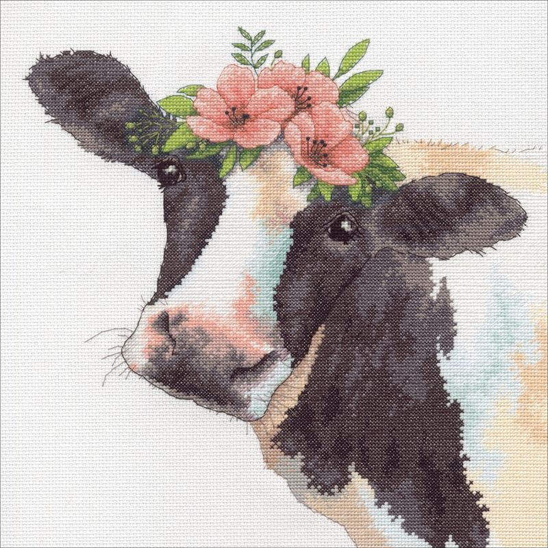 Dimensions Counted Cross Stitch Kit 12"X12"-Sweet Cow (14 Count), 3 of 5