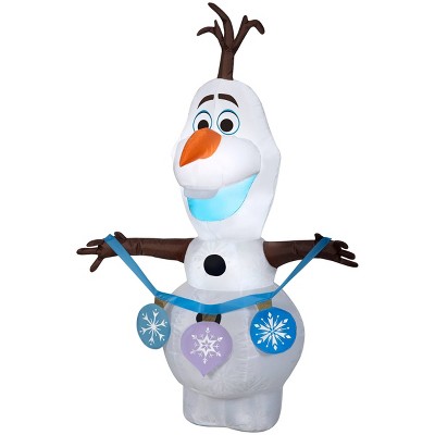 Disney 2.4ft Frozen 2 Olaf Holding String of Ornaments Inflatable Christmas Decoration