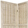 5 1/2 ft. Tall Bamboo Matchstick Woven Room Divider - Burnt White (4 Panel) - 2 of 3