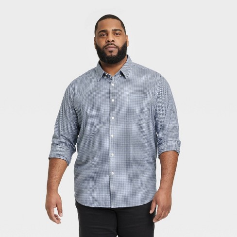 Men's Big & Tall Performance Dress Standard Fit Long Sleeve Button-Down  Shirt - Goodfellow & Co™ Black 4XL