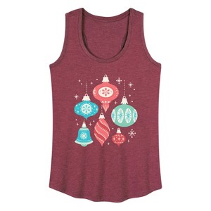 Women's - Instant Message - Christmas Retro Ornaments Graphic Racerback Tank - 1 of 4
