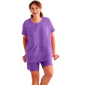 Dreams & Co. Two-Piece French Terry Sleep Set - 1 of 4