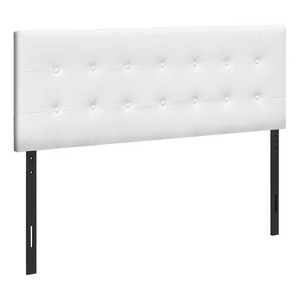 Monarch Specialties Bed Headboard Only Queen Size Bedroom Upholstered Pu Leather Look White Transitional - 1 of 4