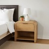 Royal Hampton Nightstand with 1 Drawer, Metal Finger Pulls, Natural Oak Brown - 2 of 4