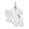 Black Bow Jewelry 14k White Gold, Madison Collection LG Classic Script Initial W Pendant - 3 of 4