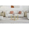 31.5" Stainless Steel Round Coffee Table with 8mm Tempered Glass Top and Crown Frame for Living Room - 4 of 4