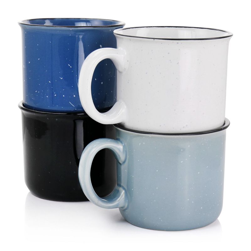 Mr. Coffee Mr. Colebrook Speckled Stoneware 18oz 4 Piece Mug Set in Assorted Colors, 2 of 7
