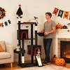 PawHut Gothic Cat Tree, 78" Cat Tower with Coffin Bed, 2 Spacious Condos, Sisal Scratching Posts, 4 Bat Hanging Balls, Comfy Hammock, Black Halloween - 3 of 4