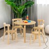 Infans 5-Piece Kids Wooden Curved Back Activity Table & Chair Set w/Toy Bricks Natural - 2 of 4