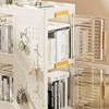 4-Tier Rolling Large Capacity Storage Bookcase, with Wheels, Mobile Multifunction Utility Rolling Storage Organizer, Living room, Office - Beige - 4 of 4