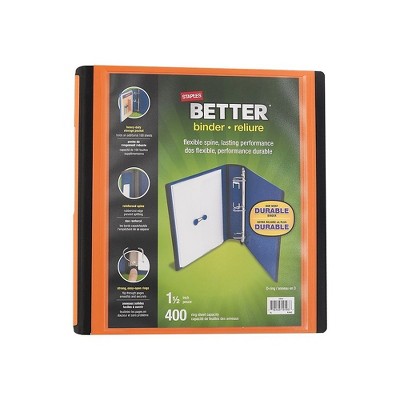 Staples 1.5" 3-Ring Better Binder Orange (13467) 651861