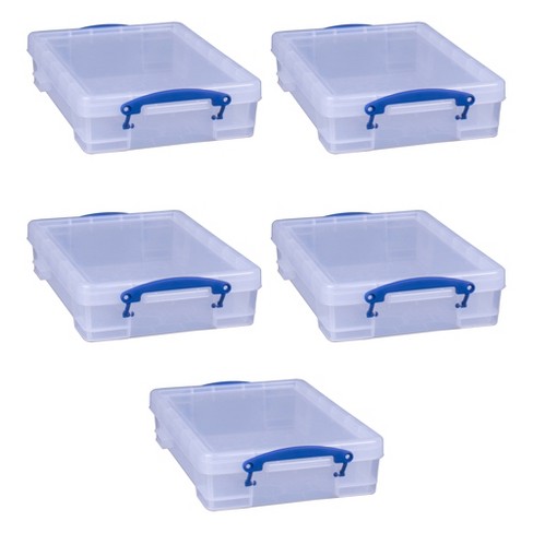 Really Useful Box Stackable 8.1l Plastic Storage Container Bin With Snap  Lid & Built-in Clip Lock Handles For Home & Office Organization (10 Pack) :  Target