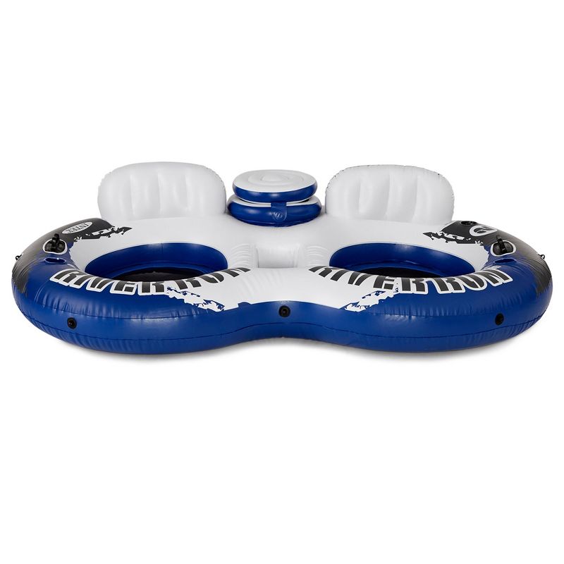 Intex River Run II Inflatable Double Rider Inntertube with Built-In Cooler and Cupholders with River Run I Single Floating Water Rafts (2 Pack), 4 of 7