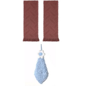 REGALWOVEN 3 Pcs Soft Absorbent Decorative Hand Towel for Bathroom, Kitchen, Hotel - 1 of 4