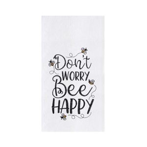 C&F Home 18" x 27" Don't Worry Bee Happy Embroidered Cotton Flour Sack Kitchen Towel - 1 of 2