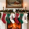 Personalized 18 Inches Large Knitted Stockings Red White Green Christmas Gifts Warm Soft Stockings for Home Decor Holiday Use - 2 of 4