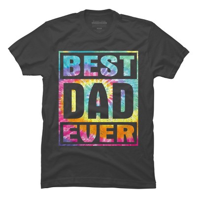 Men's Design By Humans Vintage Tie Dye Best Dad Ever By T-Shirt