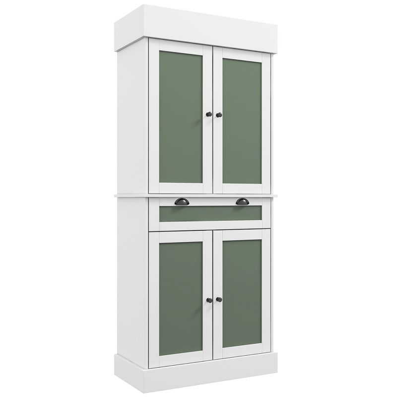 Costway 72'' Kitchen Buffet Hutch Pantry Cabinet Cupboard with 4 Doors & Adjustable Shelves, 1 of 11