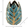 Sagebrook Home Glam Decorative Ceramic Leaf Bud Vase for Room and Office Decor - 4 of 4