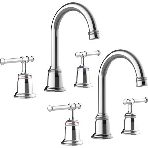 Whizmax Classical 8 inch Bathroom Faucet with Pop Up Drain and Lead-Free Hose, Bathroom Faucets for Sink 3 Holes, 2-pc - 1 of 4