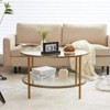VINGLI Double Coffee Table Round Glass 78*78*49Cm - 2 of 4