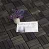 Racxily Acacia Wood Interlocking Deck Tiles Checker Pattern, 12" x 12" Square Dark Brown Acacia Hardwood Outdoor Flooring for Patio, Bancony - 2 of 4