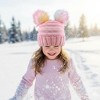 FAAYFIAN Colorful Pompom Knitted Beanie Hat for Kids Age 7-12 Winter Ski Hat Outdoor Ear Warmer - 2 of 4
