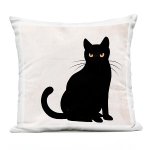 Stupell Industries Black Cat Eyes Silhouette Outdoor Decorative Throw Pillow, 18 x 18 - 1 of 3