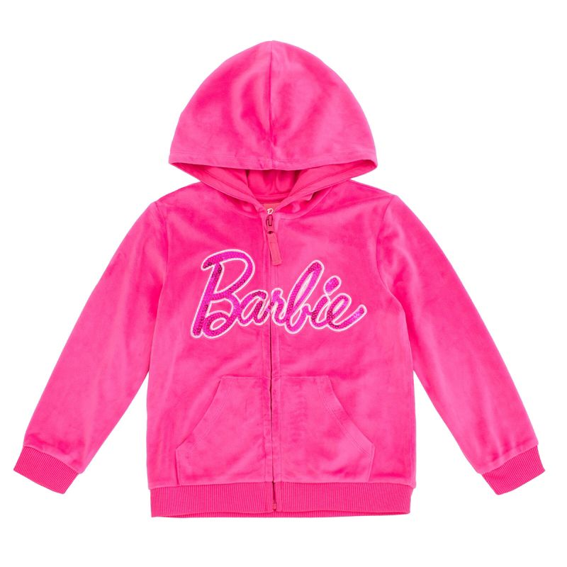 Barbie Girls Velour Matching Family Zip Up Hoodie & Pants Outfit Set Adult, 2 of 6
