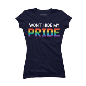 Adult Design By Humans Won't Hide My Pride Rainbow By machmigo T-Shirt - 1 of 2