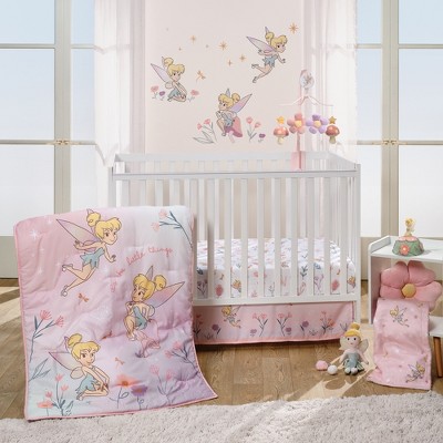 Bedtime Originals Tinker Bell 3 piece Crib Bedding Set Pink Purple White Target