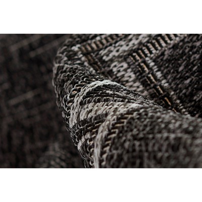 Black Rectangular Synthetic 5' x 7' Stain-Resistant Rug