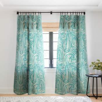 Holli Zollinger Kikka Teal 50" x 64" Single Panel Sheer Window Curtain - Deny Designs