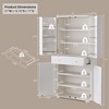 71" Tall Kitchen Pantry Storage Cabinet, Modern Kitchen Storage Cabinets with 4 Doors and 6 Adjustable Shelves,Wooden Curved Kitchen Cabinet - 3 of 4
