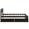 Twin size white platform bed with two drawers modern design extra storage space - 4 of 4
