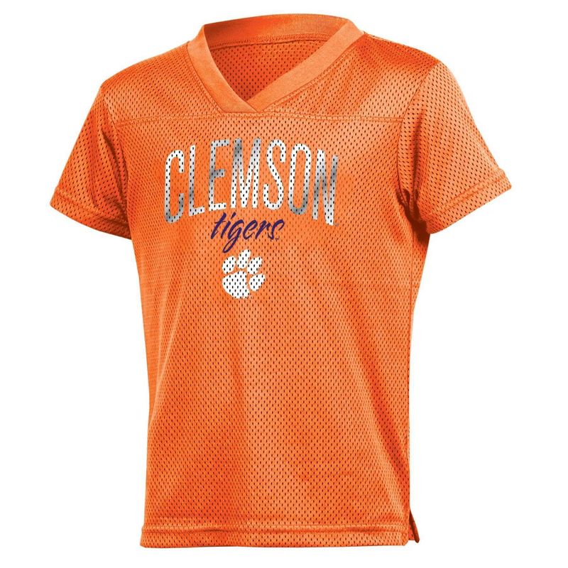 NCAA Clemson Tigers Girls&#39; Mesh T-Shirt Jersey, 1 of 4