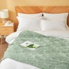 Snuggle Sac Faux Fur Checkered Throw Blanket, Fluffy Feather Yarn Blend Bedding Blankets for Couch or Bed - 2 of 4