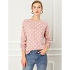 Allegra K Women's Fall Winter Long Sleeve Polka Dots Knitted Pullover Tops - 3 of 4