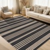 Modern Washable Living Room Rugs, Non Slip Stripped Lines Print Bedroom Carpet, Indoor Stain Resistant Floor Rugs for Dining Room Office - 2 of 4