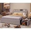 Acekool Lambswool Upholstered Bed Frame with Storage Headboard & 2 Drawers - 2 of 4