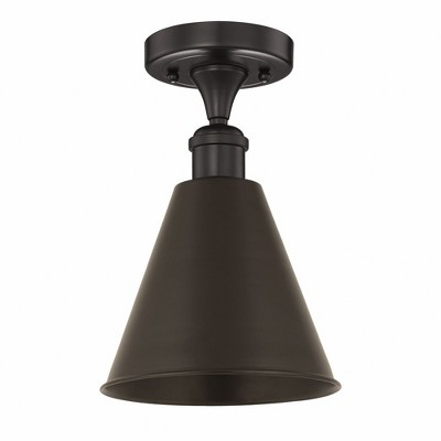 Edison Cone - 1 Light Semi-Flush Mount In Industrial Style-11.75 Inches Tall and 8 Inches Wide