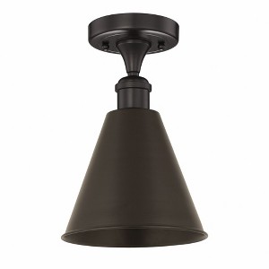 Edison Cone - 1 Light Semi-Flush Mount In Industrial Style-11.75 Inches Tall and 8 Inches Wide - 1 of 1