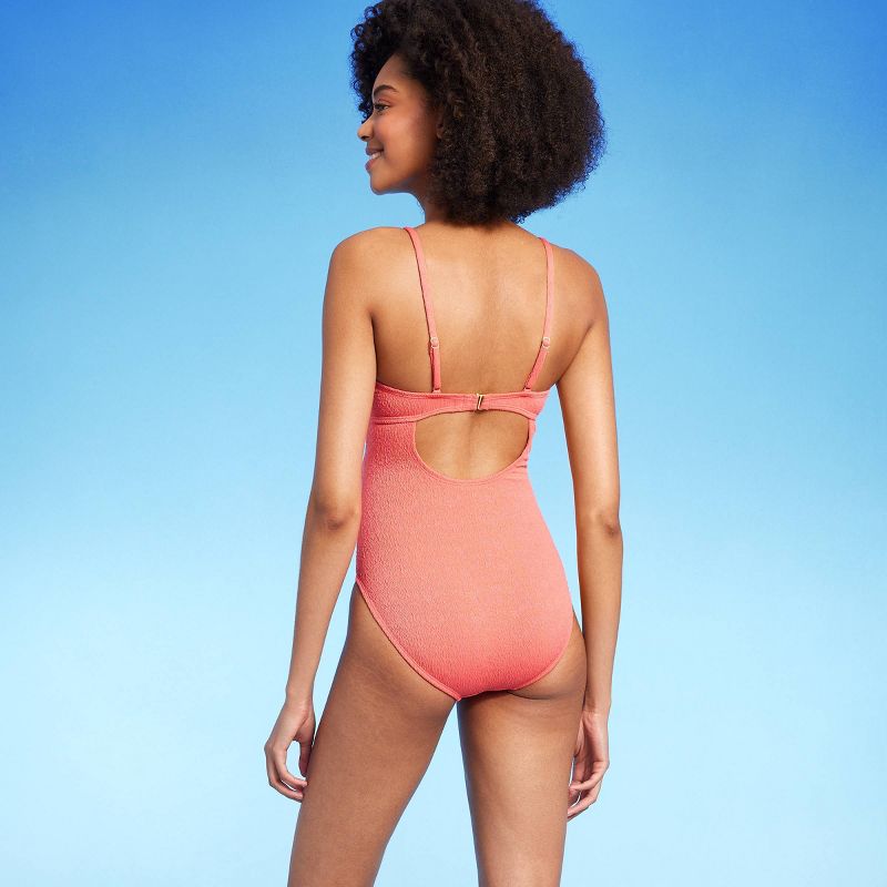 Women's Crepe Bralette Tie-Front One Piece Swimsuit - Shade & Shore™, 3 of 9
