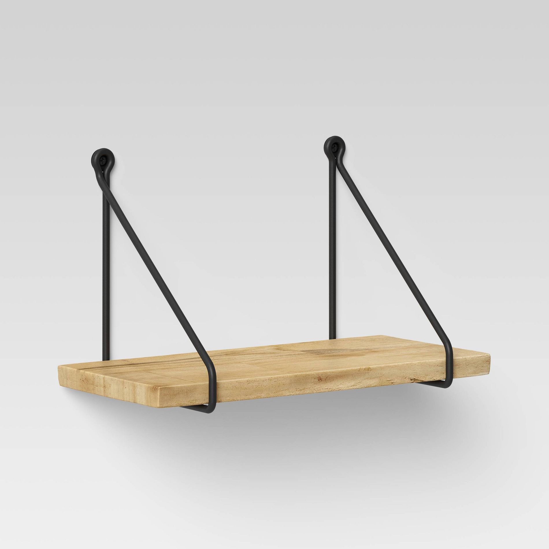 12" x 6" Wood Wall Shelf with Hanging Wire Matte Black - Threshold™