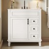 30" Modern Bathroom Vanity with Ceramic Sink, Small Storage Cabinet with 2 Drawers, Adjustable Shelf & Retro Handles for Bathroom - 3 of 4