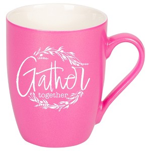 Elanze Designs Gather Together Wreath Princess Pink 10 ounce New Bone China Coffee Cup Mug - 1 of 4