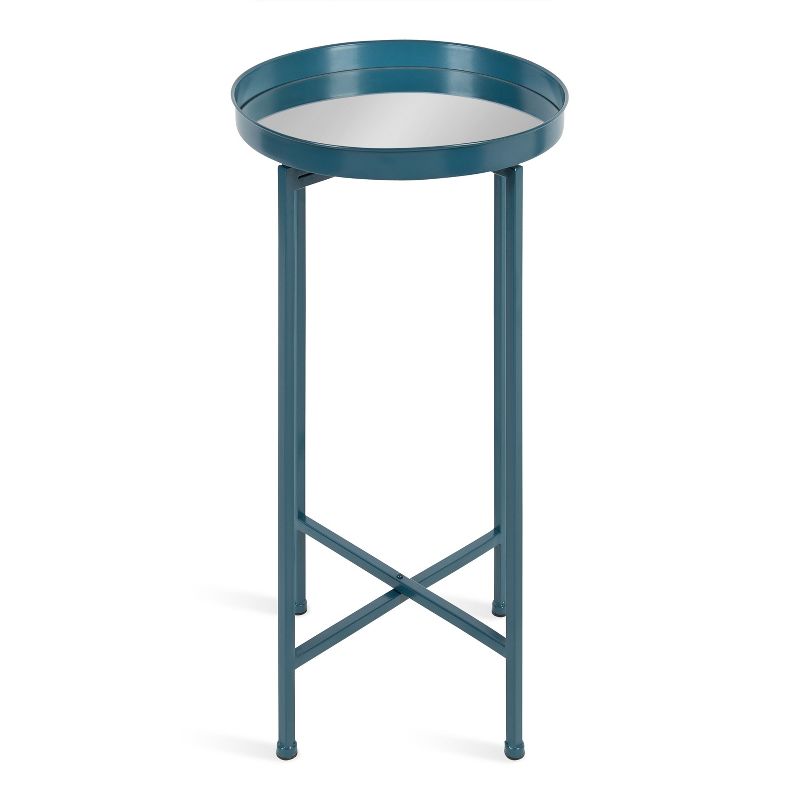 Kate and Laurel Celia Round Metal Foldable Tray Accent Table, 3 of 9