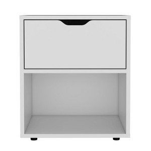 TIRAMISUBEST Light Gray Nightstand with Sliding Drawer, Modern Bedroom Storage - 1 of 4