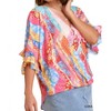 Women's Mixed Print Top With Ruffle Sleeves Plus Size - umgee - image 2 of 4