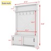 3-in-1 Entryway Hall Tree Storage Bench w/ Coat Racks & Shoe Bench & Cabinet - 3 of 3